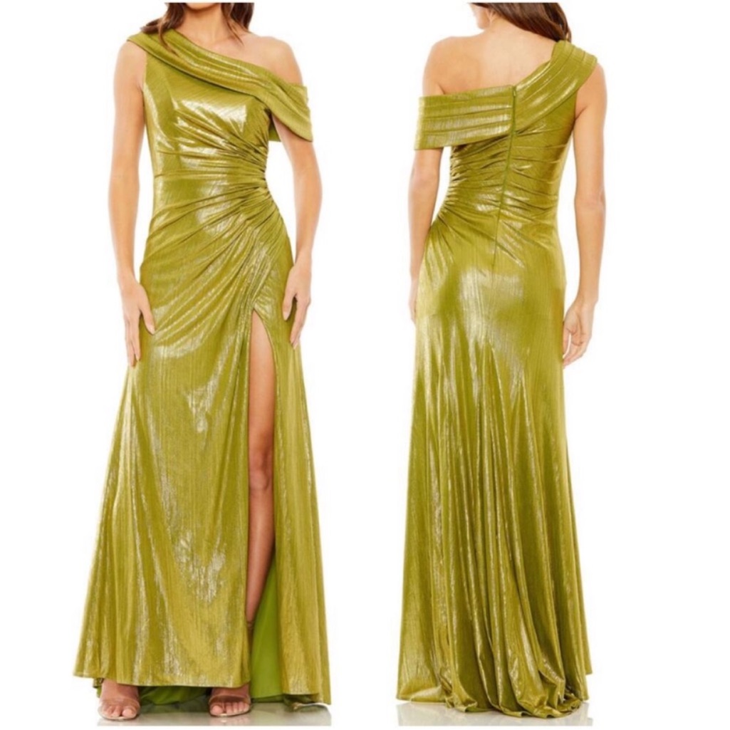 Mac Duggal 27152 Off-Shoulder Metallic Gown